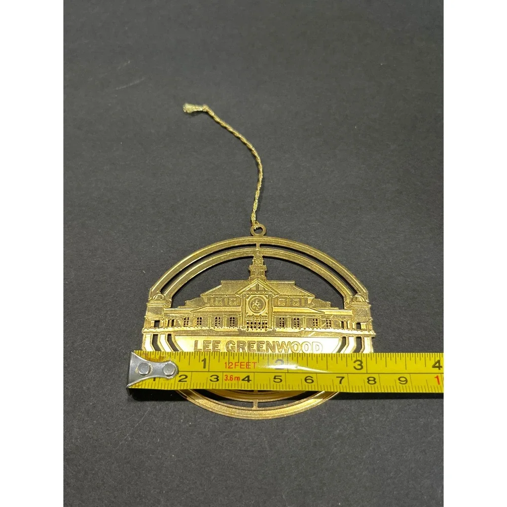 Lee Greenwood Theater Pigeon Forge Tennessee Gold Tone Metal Souvenir Ornament